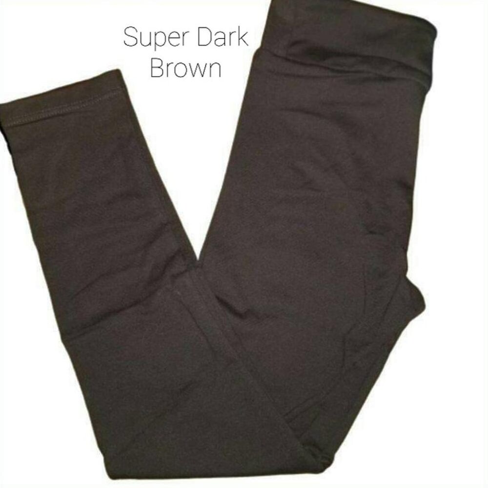 NEW NWT LuLaRoe SOLID Dark Brown Leggings TC Chocolate Comfy Stretch Soft‎